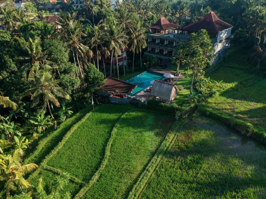 Hébergement à Ubud à Bali dans notre voyage en groupe entre femmes organisé entre Voyageuses du Québec à Bali #bali #voyage #femme #voyageorganise
